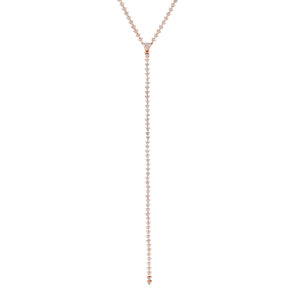 Three Prong Diamond Tennis Necklace with Detachable Lariat