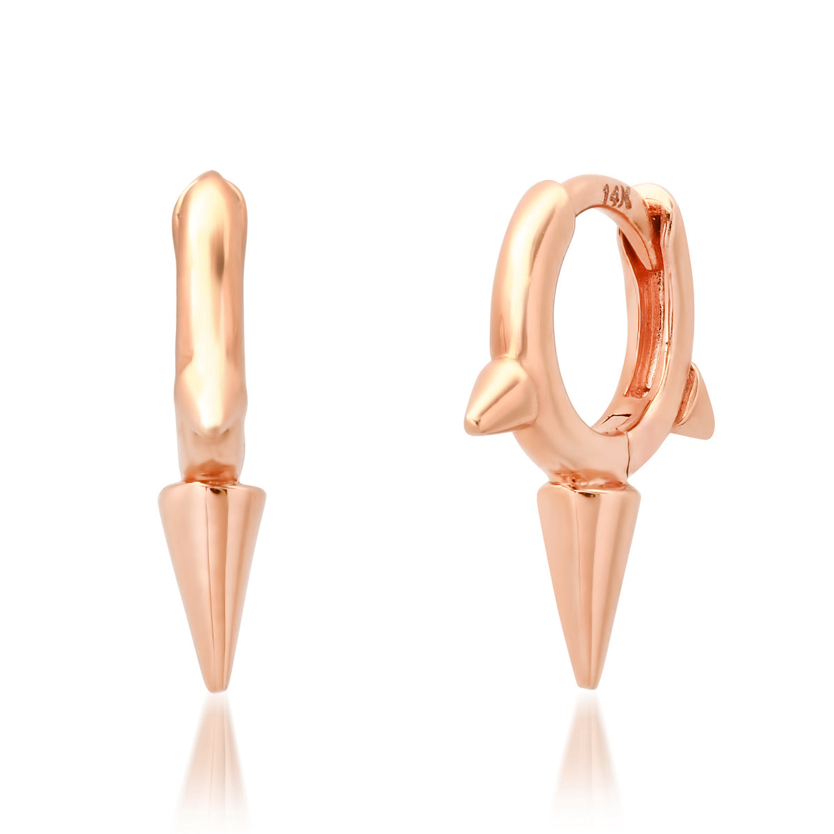Mini Three Spike Huggie Hoop Earrings