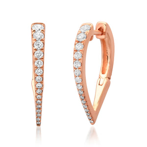 Sharp Graduated Diamond Huggie Earrings