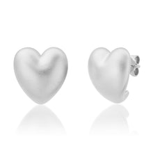 Curved High Polish Heart Stud Earrings