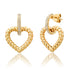 You're Twisting My Heart Diamond & Gold Heart Drop Earrings