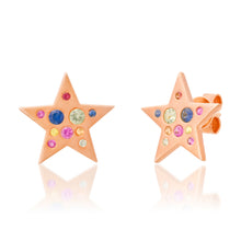 Gemstone Statement Star Stud Earrings