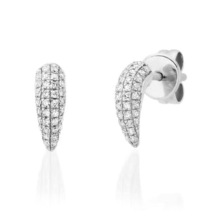 Fierce Pave Diamond Fang Stud Earrings