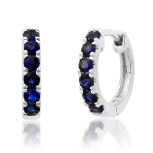 Essential Blue Sapphire Huggie Hoop Earrings