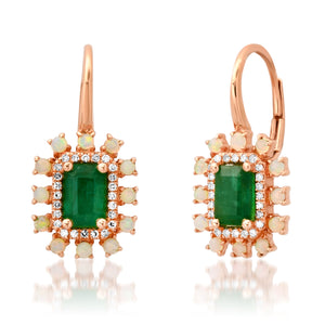 Magic Emerald & Opal Drop Earrings