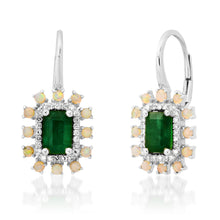 Magic Emerald & Opal Drop Earrings