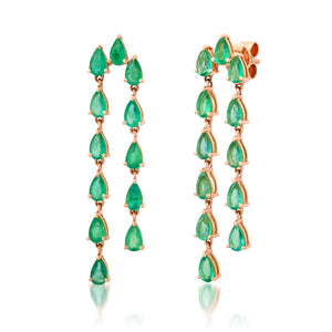 Eternal Pear Shaped Emerald Drop Earrings