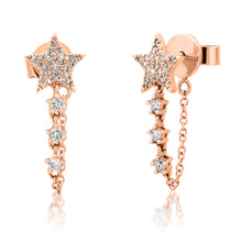 Starry Diamond Chain Drop Earrings