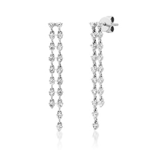 Delicate Diamond Chain Drop Earrings