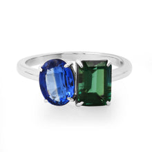 Toi & Moi Tsavorite & Apatite Two Stone Ring