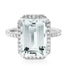 Crisp Emerald Cut Aquamarine & Diamond Statement Ring