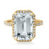 Crisp Emerald Cut Aquamarine & Diamond Statement Ring