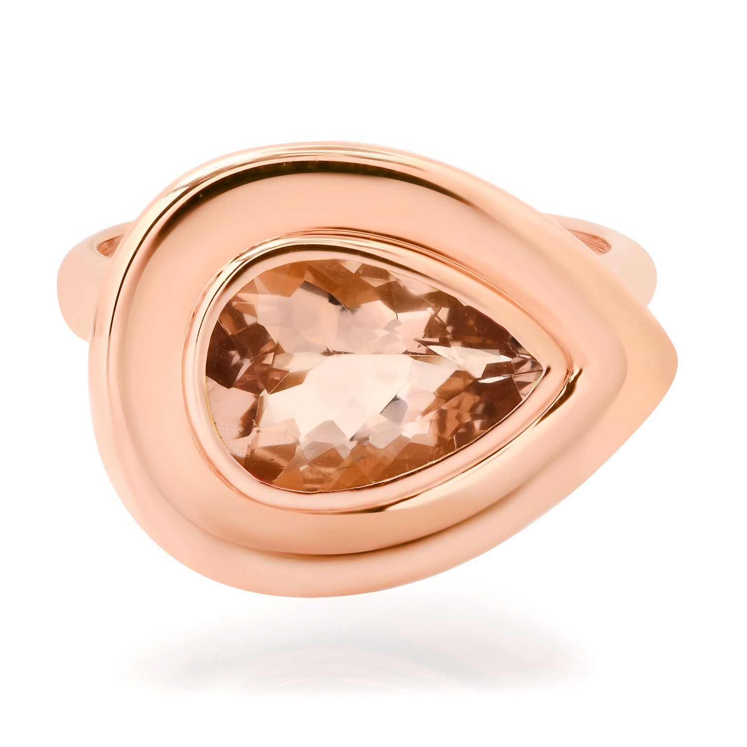 Bezel Set Chic & Sleek Morganite Statement Ring