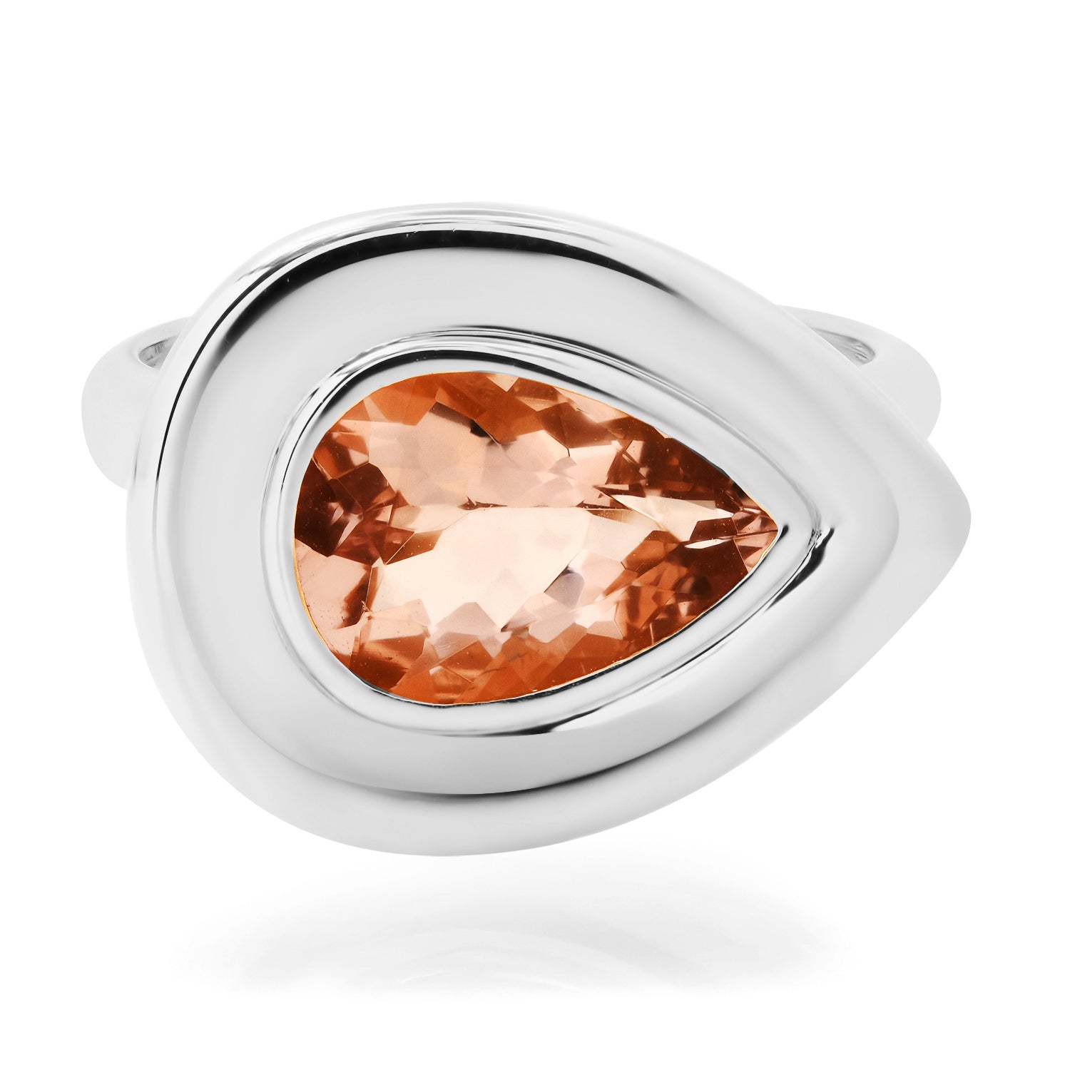 Bezel Set Chic & Sleek Morganite Statement Ring