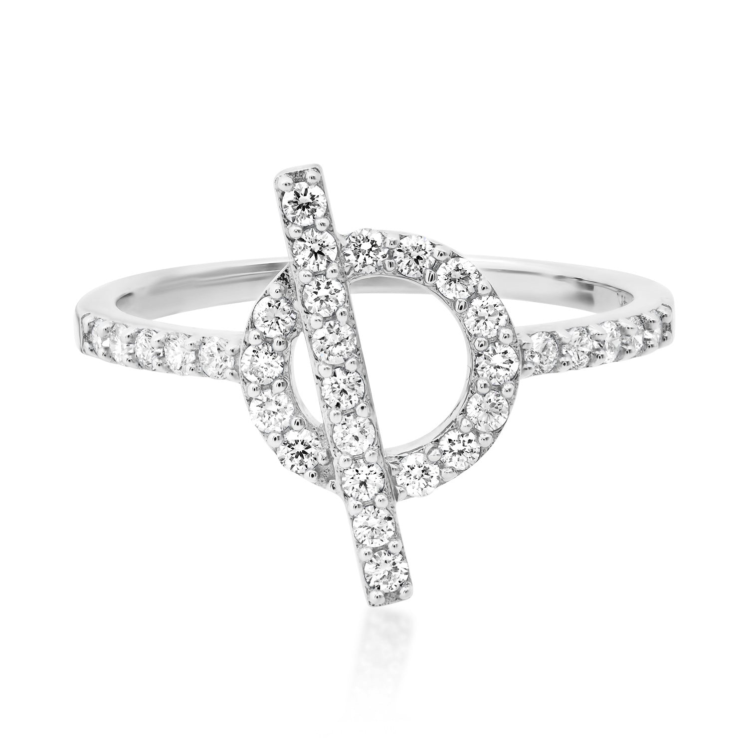 Affixed Diamond Toggle Statement Ring