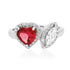 Ruby Heart & Diamond Marquise Toi et Moi Ring