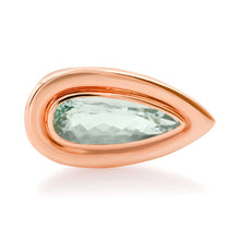 Bezel Set Sleek Pear Shaped Aquamarine Statement Ring