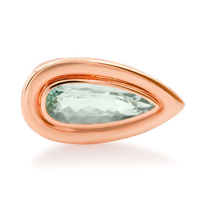 Bezel Set Sleek Pear Shaped Aquamarine Statement Ring