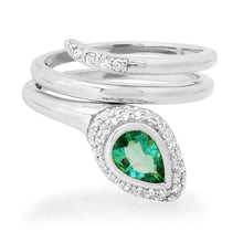 Sweet Emerald & Diamond Snake Wrap Ring