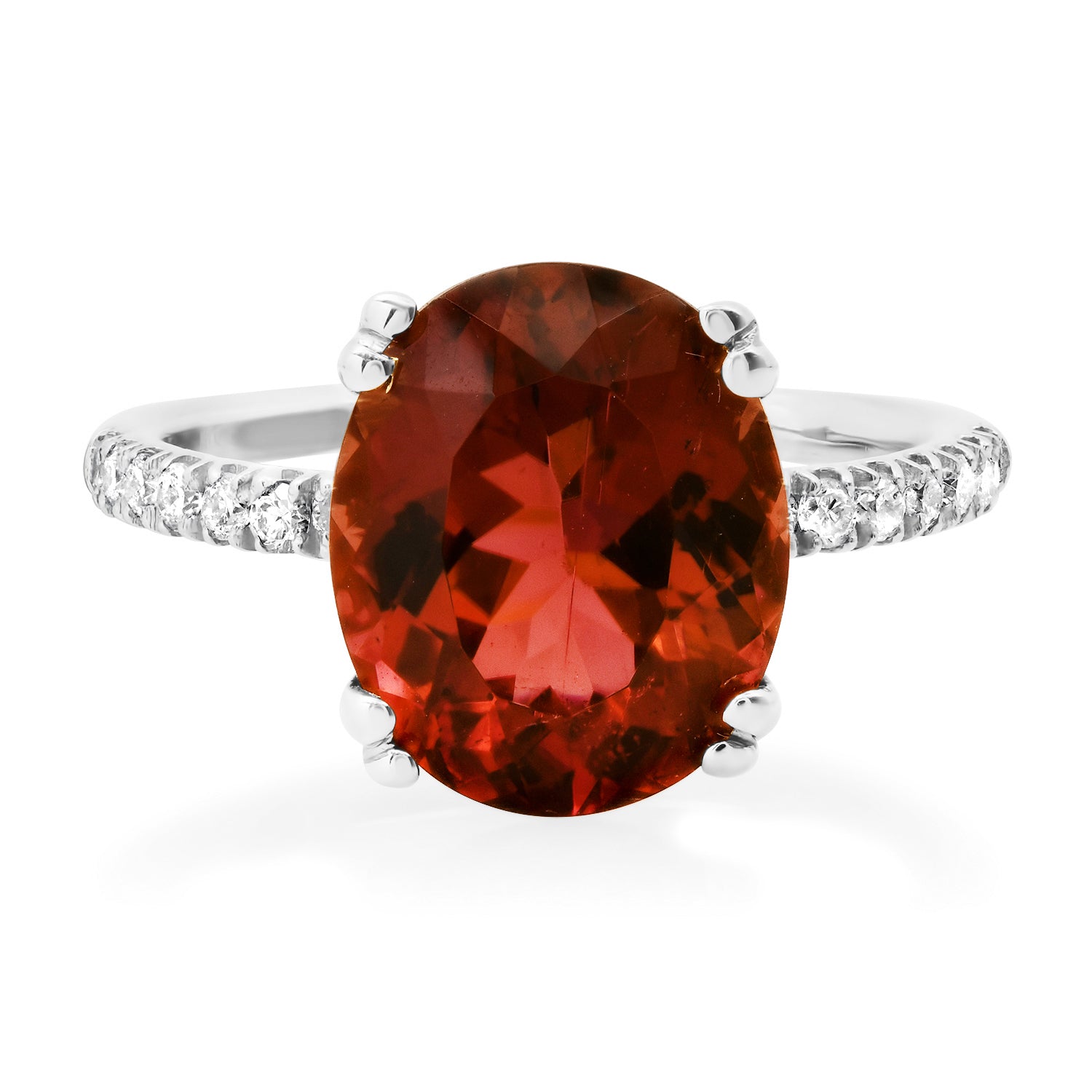 Oval Tourmaline & Diamond Statement Ring