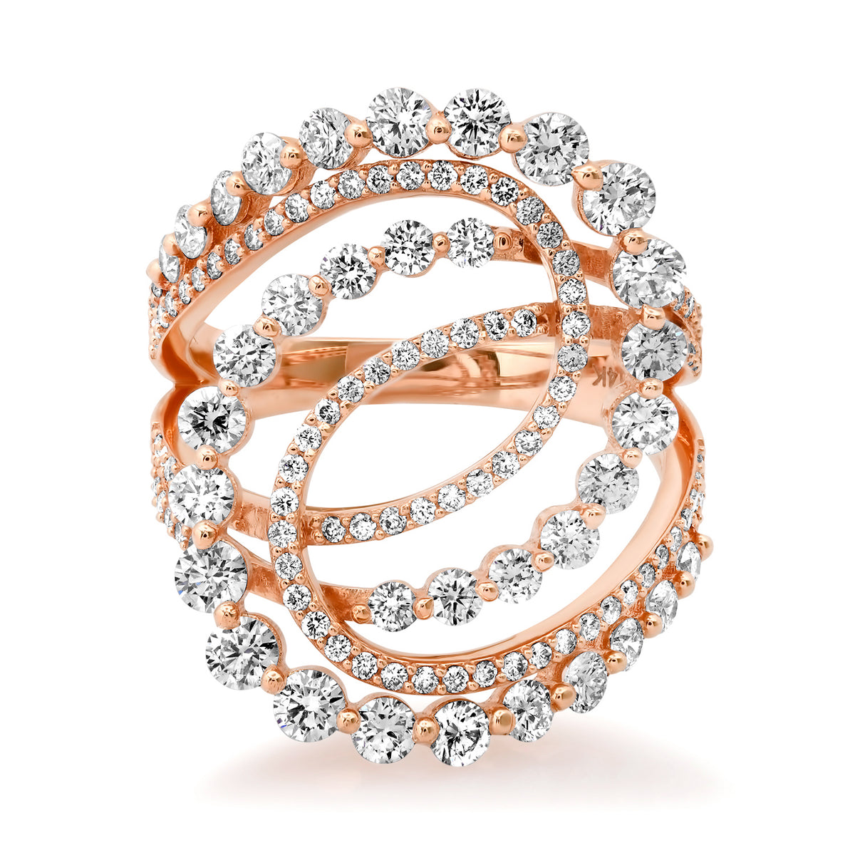 Swirl & Shine Graduated Diamond Statement Ring