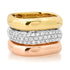 Trois Tiers Mixed Metal Gold & Diamond Stacking Ring
