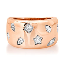 Chubby Multi Shape Diamond Barrel Ring