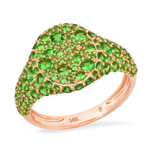 Tsavorite Encrusted Signet Ring