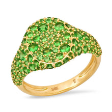 Tsavorite Encrusted Signet Ring