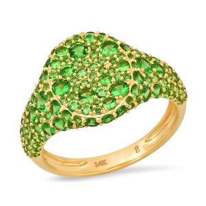 Tsavorite Encrusted Signet Ring