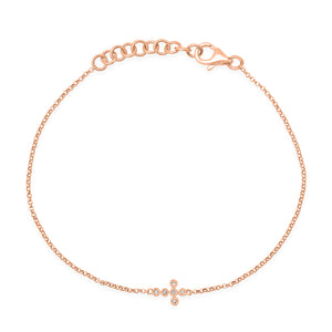 Dainty Diamond Cross Bracelet