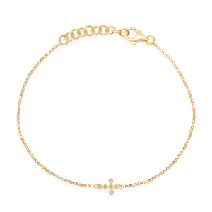 Dainty Diamond Cross Bracelet