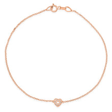 Dainty Diamond Open Heart Bracelet