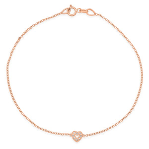 Dainty Diamond Open Heart Bracelet