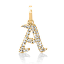 Gothic Diamond Initial Charm