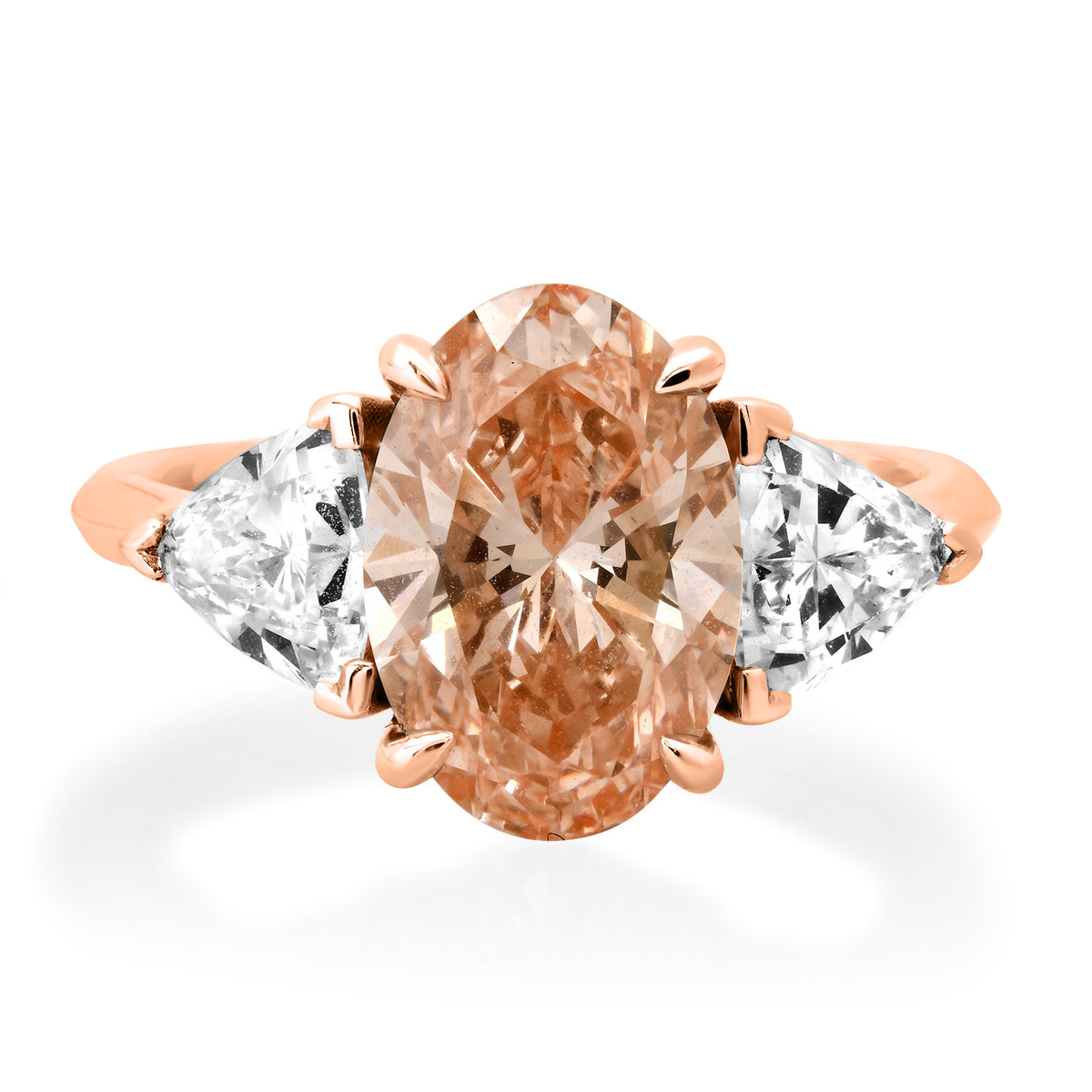 Lab Grown Pink Diamond Three Stone Ring