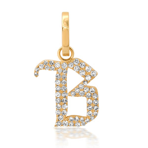 Gothic Diamond Initial Charm