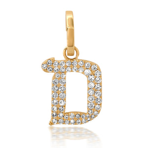 Gothic Diamond Initial Charm