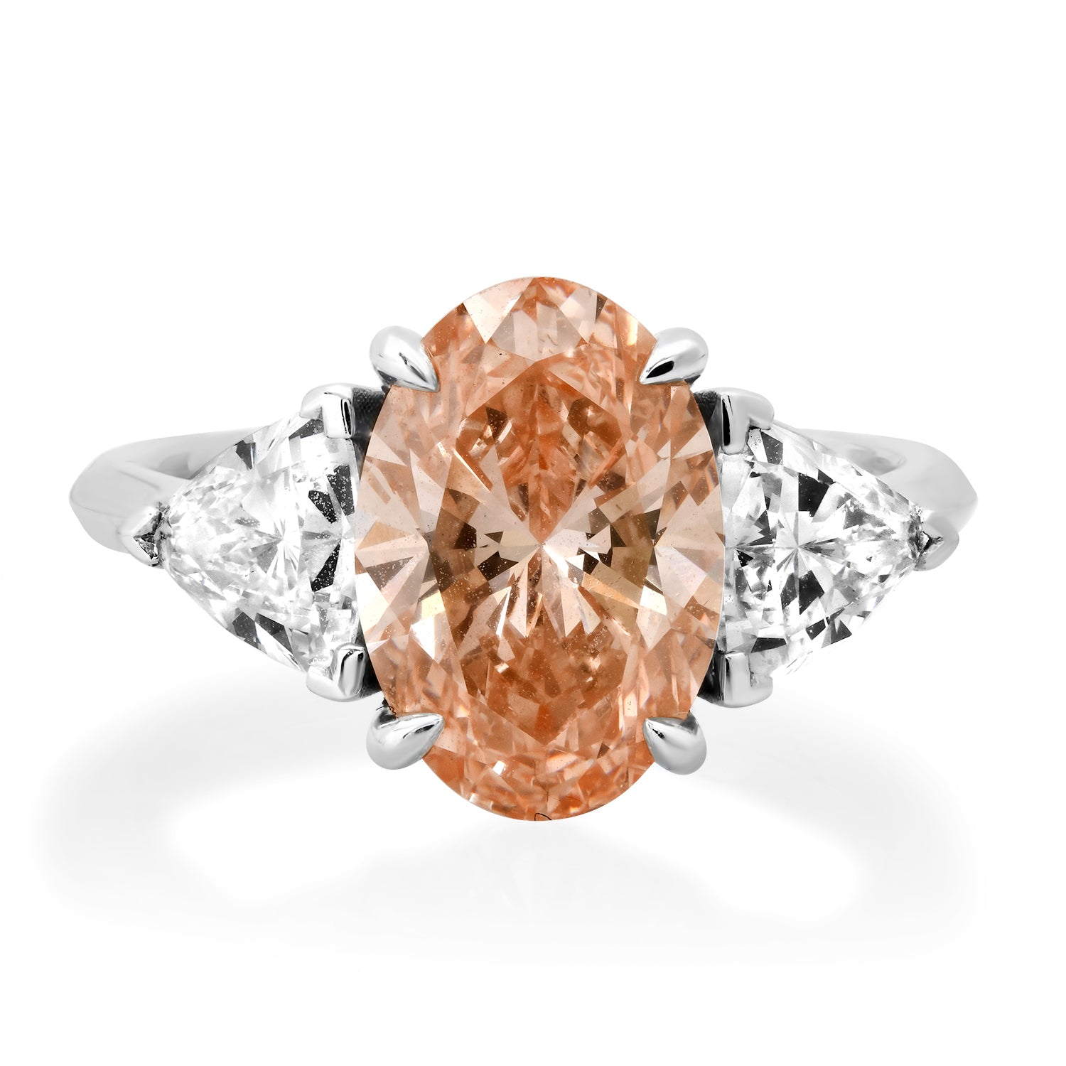 Lab Grown Pink Diamond Three Stone Ring