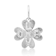 Love Fluted Diamond & Gold Clover Charm Pendant