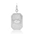 Diamond Fluted Evil Eye Plaque Charm Pendant