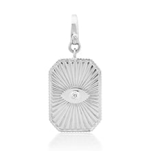 Diamond Fluted Evil Eye Plaque Charm Pendant