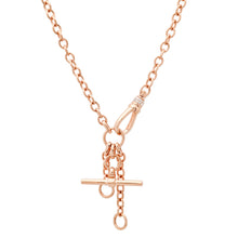 Triple Lariat Rolo Link Chain Necklace with Toggle