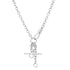Triple Lariat Rolo Link Chain Necklace with Toggle