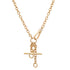 Triple Lariat Rolo Link Chain Necklace with Toggle