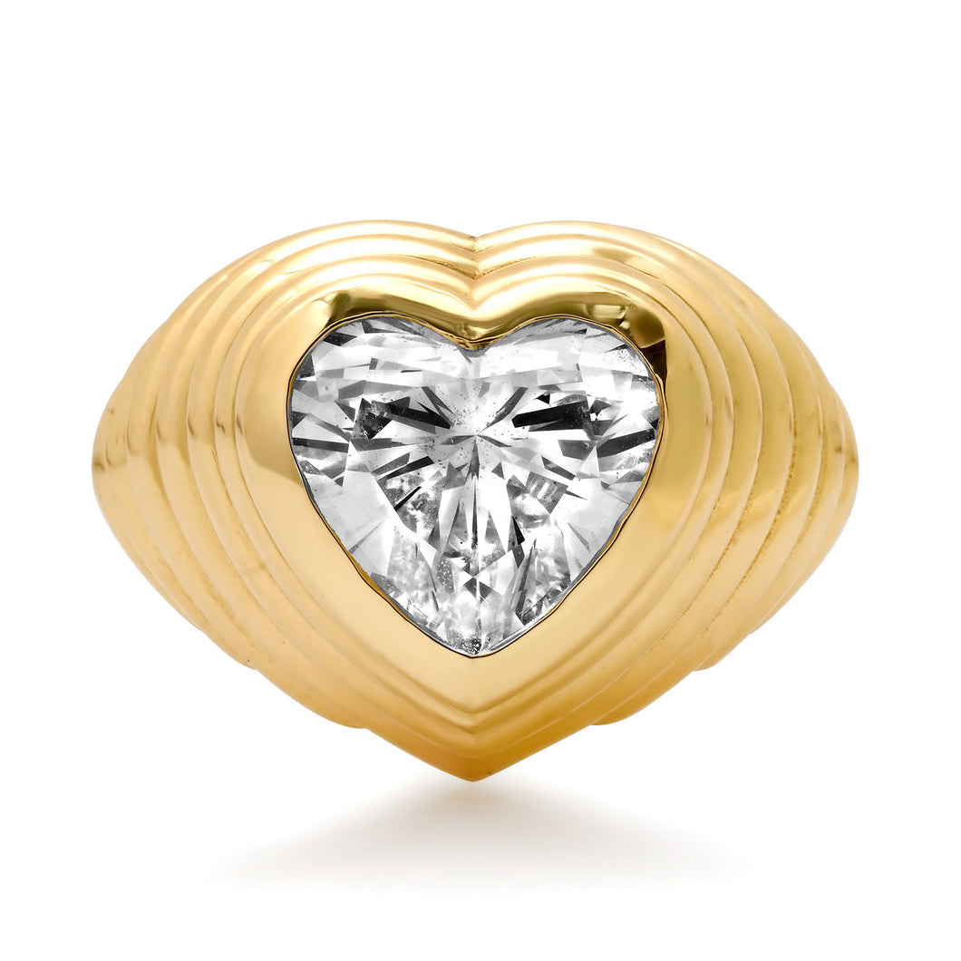 Lab Grown Diamond Heart Kick Back Ring