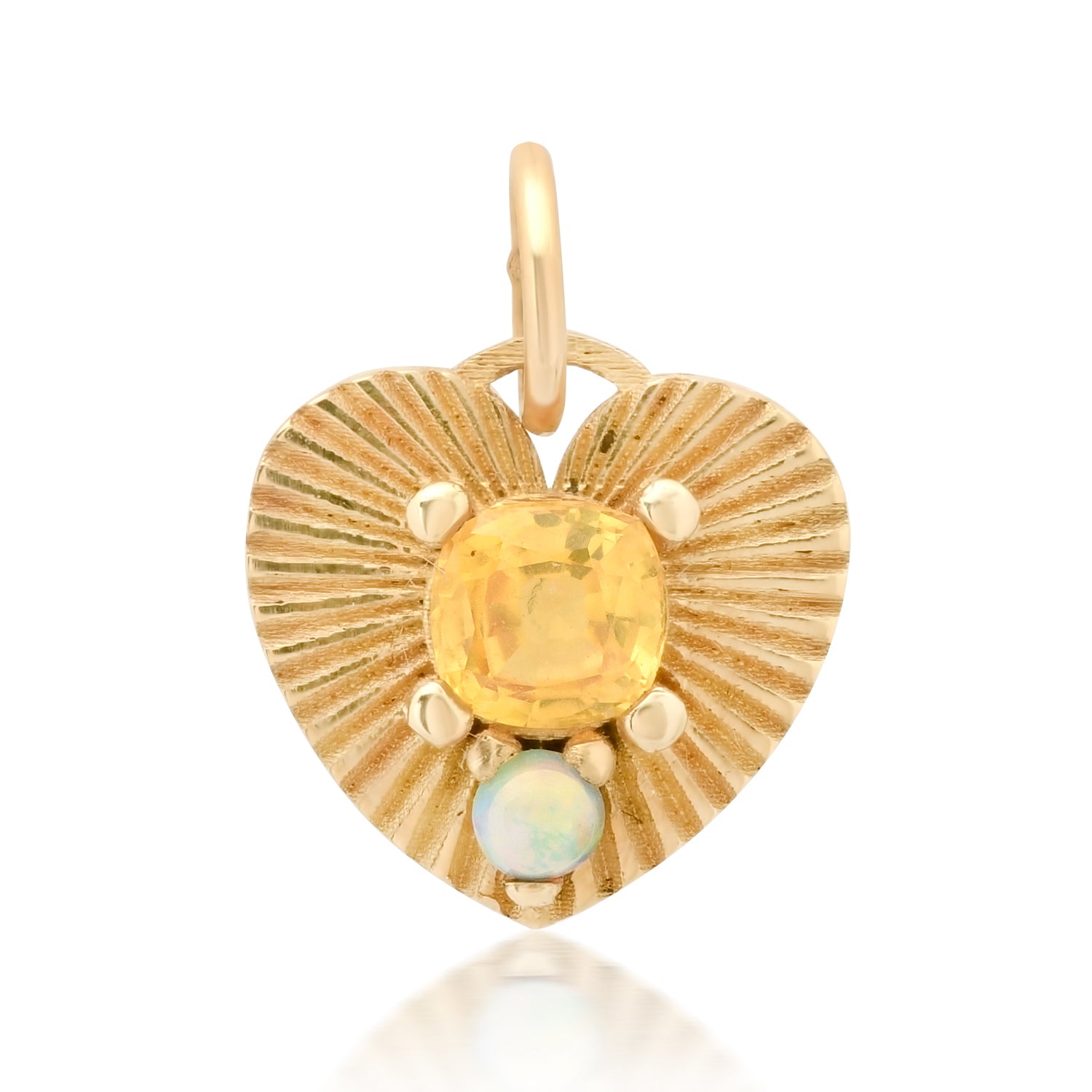 One of a Kind Love Light Opal & Yellow Sapphire Charm