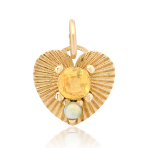 One of a Kind Love Light Opal & Yellow Sapphire Charm