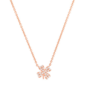 Glitzy Diamond Clover Icon Necklace