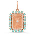 Awaken Turquoise & Diamond Fluted Plaque Charm Pendant